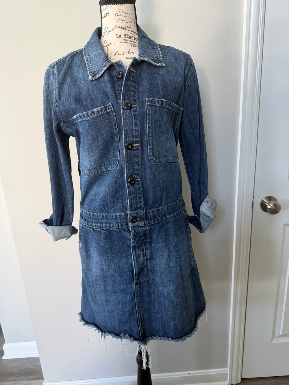 Lucky brand Denim Button-Front Shirt Dress - Blue size M